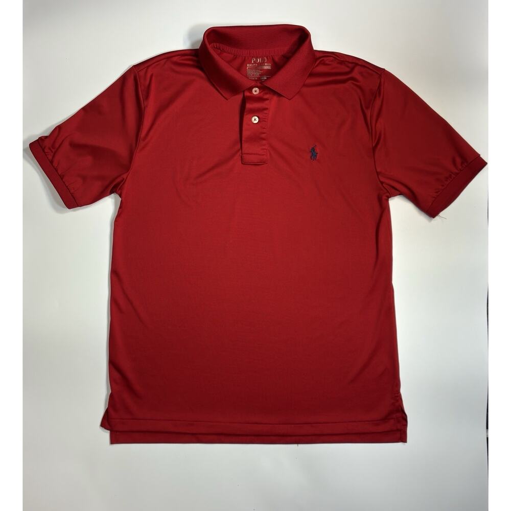 Polo Ralph Lauren Performance Polo Shirt Red Youth L 14-16 Athletic